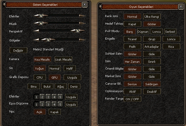 Game options